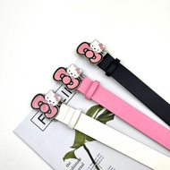 Fashion KT Cat Buckle Belt Ribbon Belt Women Luxury Belt