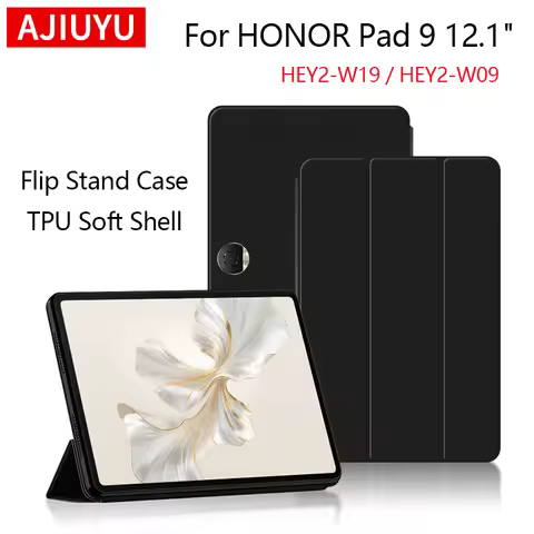 AJIUYU Kids Case For HUAWEI Honor Pad 9 12.1 inch TPU Folding Stand Smart Cover For Honor Pad 9 2024