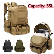 Men's Large Capacity Backpack Outdoor Hiking Climbing Rucksacks Waterproof Camping Bags 55L