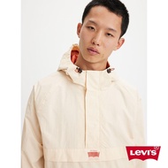 Levis 男款 Oversize寬鬆版半開襟連帽風衣外套 / 機能抽繩設計 海沙白 熱賣單品