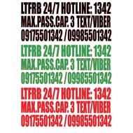 LTFRB 24/7 HOTLINE STICKER set