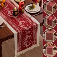 Christmas Table Runner, Retro Waterproof Table Runner Cover, Vintage Christmas Decoration Table Runn