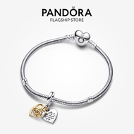 Pandora Lab-grown Diamond Engravable Mum Double Dangle Charm & Bracelet Gift Set