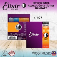 Elixir 11027 Custom Light Acoustic Guitar Strings 80/20 Bronze With NANOWEB Coating (011-052)