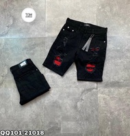 [FRESHIP+Có video + Ảnh thật] Quần short jean nam phối họa tiết màu đẹp hàng vnxk chất bò form chuẩn