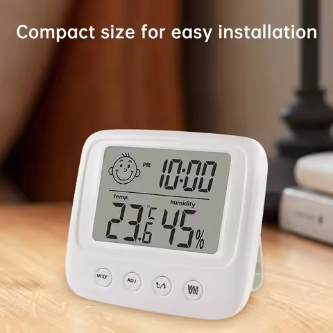 New Smiley Face Thermometer and Hygrometer Home Smart Home Mini Temperature Sensor Thermometer