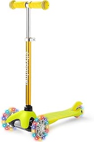 Kids Scooter, Children and Toddler 3 Wheel Kick Scooter, LED Lighted Wheels and 3 Adjustable Height 