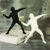 Hao Resin Statues Sculptures Banksy Flower Thrower Statue Home Modern Ornaments SG