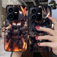 Vivo y22s glass phone case, cool vip case, powerful super robot