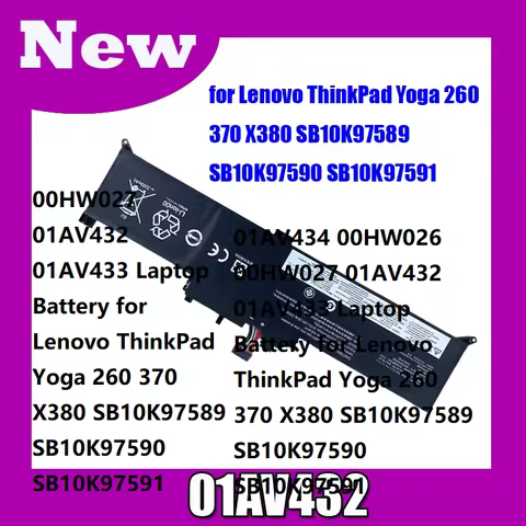01AV434 00HW026 00HW027 01AV432 01AV433 Laptop Battery for Lenovo ThinkPad Yoga 260 370 X380 SB10K97