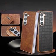 For Samsung Fold7 phone case electroplating plain leather folding screen protective cover anti drop 