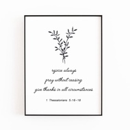 Rejoice Always,1 Thessalonians 5:16, Bible Verse Art Print, Christian Gift, Green Wall Art Watercolo