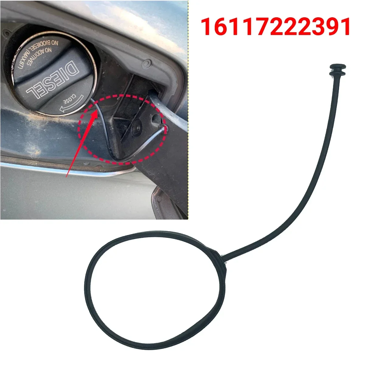Car Fuel Tank Cap Cover Line Cable Rope Ring 16117193372 For BMW F01 F10 F15 F20 F25 F30 F34 E46 E60