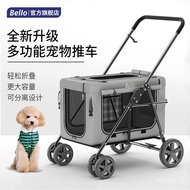 Pet Stroller Dog Cat out Trolley Dog Walking Cart Foldable Bike Packet Separation Car Portable Pet Cage
