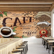 Wallpaper Dinding 3D Custom Cafe Coffee Shop/ Kafe Kopi (21BS-012)