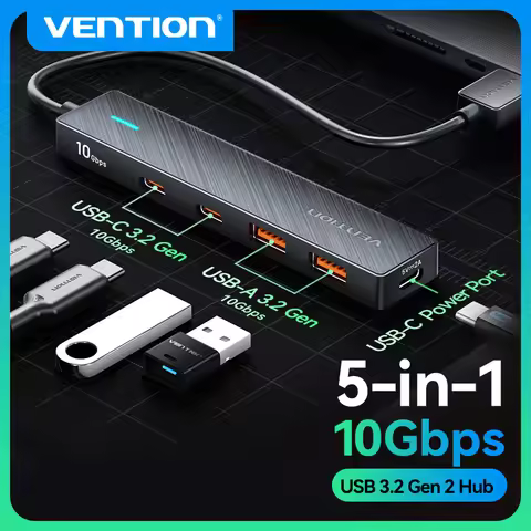 Vention USB HUB 4 Ports USB HUB 10Gbps USB 3.2 Gen 2 Adapter For Macbook Pro Air M1 PC Laptop Access