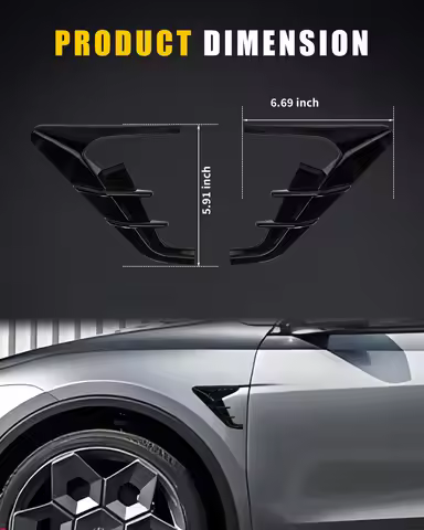 2PCS HW4.0 Side Fender Camera Protection Cover Trim For 2024-2025 TESla Model 3 Highland & 2025-2026
