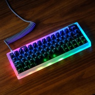 Aifei Foggy Transparent black Keycaps RGB Light Through matte Cherry profile keycap set for 7u Alice