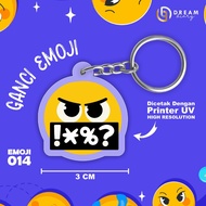 GANTUNGAN [ EMOJI 014 ] Emoticon Keychain Wedding Souvenir Birthday/ - Cute Acrylic Emoji Keychain