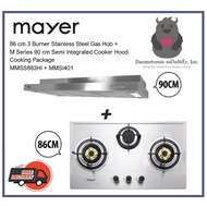 Mayer 86cm 3 Burner Gas Hob + M Series 90 cm Semi Integrated Cooker Hood Cooking Package (MMSS883HI + MMSI401)