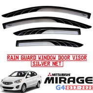 Mitsubishi Mirage G4 2013-2020 Rain Guard Window Door Visor (Silver net)