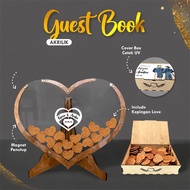 Aesthetic Wedding Guest Book Made of Acrylic Wood, Elegant Custom Premium Guest Book