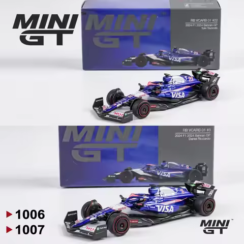 MINIGT 1:64 RB VCARB 01#3 Daniel Ricciardo #22 Yuki Tsunoda 2024 F1 2024 Bahrain GP Alloy car model 