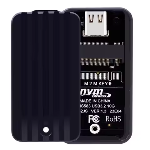 NVMe M.2 SSD Case Type-C USB3.1 External Hard Drive Gen2 10Gbps Hard Drive Enclosure Aluminum Alloy 
