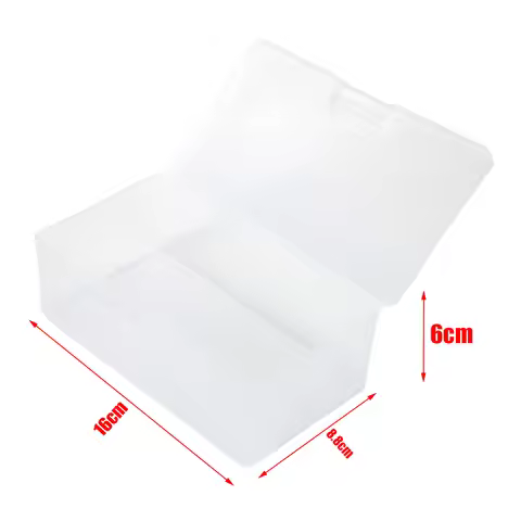 Rectangular Plastic Transparent With Lid Storage Box 16x8.8x6cm Collection Container Case Multipurpo