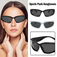 Sports Punk Sunglasses Y2K Wrap Around Cool Cyber Glasses Men I1F2 Square Goggle