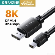 SAMZHE Mini DP to DP 1.4 Cable 8K 60Hz 4K 240Hz Bidirectional Transfer Thunderbolt Cable for Laptop 