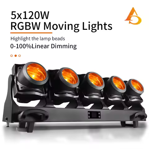 DMX 5x120w RGB Beam Moving Head Light DJ Stage LED Moving Head Light Wedding Concert Disco DJ Light