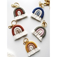 Mini Macrame Rainbow Keychain