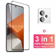3 in 1 Redmi Note 13 Pro Plus 9D Screen Protector TOP Quality For Xiaomi Redmi Note 13 Pro Plus 11 12 11s Xiaomi 13 Pro 5G Ful Cover Tempered Glass Protective Film+Camera Protector