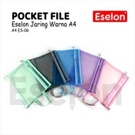 ️️Transparent Mesh File Pocket 2 Zippers A4 2 Slot Zipper Document/ ES-06 ️️