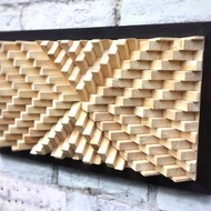木牆藝術 - 天然木材 - 聲音擴散器 - 吸音板 - 男士禮物