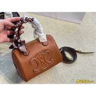 CelineCelin BOSTON CUIR Embossed Arc de Triomphe Leather Pillow BOSTON Handbag