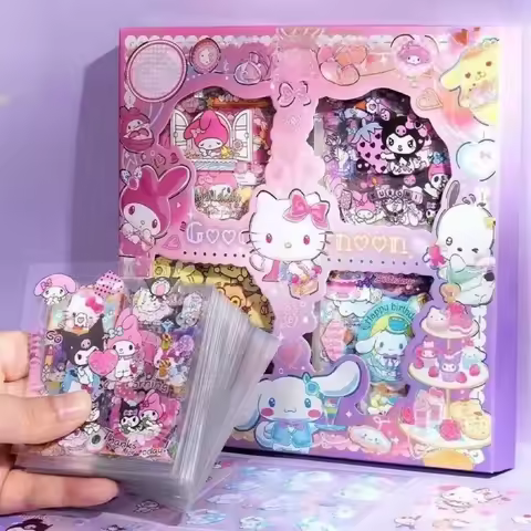 100 pieces/set sticker gift box cartoon illustration diary decoration Hello Kitty Kuromi Melody stic