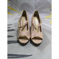 Beige Open Toe Heels