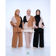 Yamina One Set Rayon T-Shirt Pants Suit by Greenism
