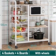 4/5 Tier Multipurpose Storage Rack Trolley Rack  Kitchen Rack with wheels Storage Basket Shelf Storage Rack置物架子