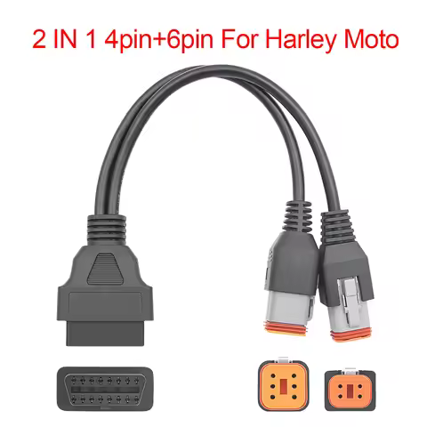 OBD 2 Connector For Harley Motorcycle 6Pin 4Pin to 16pin OBD2 Adapter OBD2 Diagnostic Scanner Adapte
