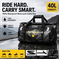 Motorcycle Travel Bag Duffel Bag Reflective Waterproof Bag Motorcycle Rear Seat Bag 40-66L