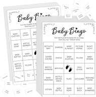 Gethelud Baby Shower Bingo Game, 50 Bingo Cards Perforated Calling Cards Bingo Games for Baby Shower