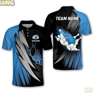 【FREE CUSTOM】3D Bowling Polo Shirts For Team BO0376 Bowling Balls And Pins With For Men, Casual Stre
