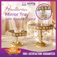 Dulang Tapak Berkaki Hantaran Cermin Mirror Tray with Stand & Crystal Mas Kahwin Nikah Kahwin
