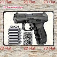 1ชิ้น ป้ายโลหะ 2D แบน 8 X12 นิ้ว, [] ป้ายโลหะ 2D แบน แบรนด์ Walther P99 "Too Funny" - ตัวเลือกที่สมบ