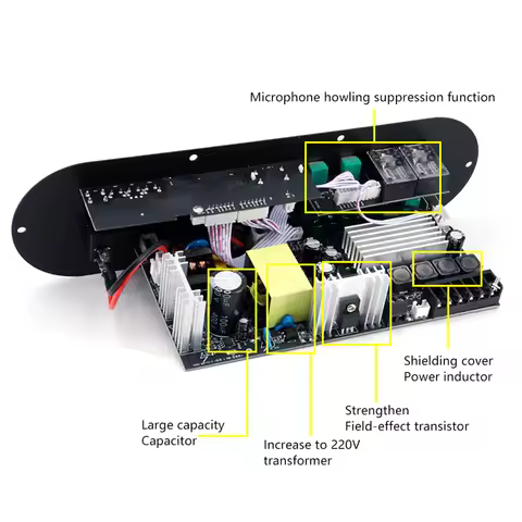 DC 12-19V D800/D900 Bluetooth 5.0 Digital Amplifier Board 2.1 Channel 100W Large Power Output for Ho