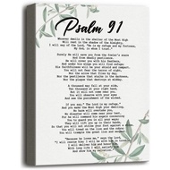 Inspirational Quotes Canvas Wall Art Psalms 91 Wall Art Sign Spiritual Wall Decor Sign Bible Verse