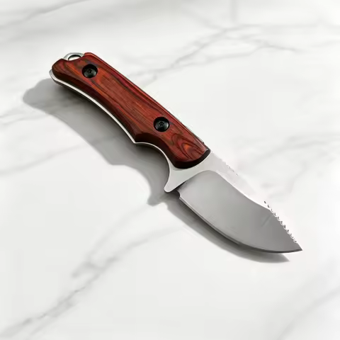 EDC 15017 Camping Fishing Portable EDC Fixed Knife Wooden Handle 8Cr13Mov Steel Outdoor Knives Jungl